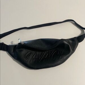 Savage  fanny /Black Belt Bag with Crescent Shape and Adjustable Straps